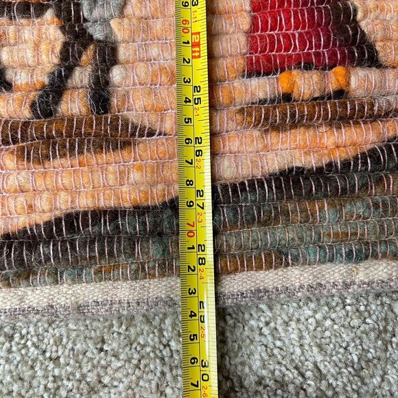 Peruvian Folk Art Hand Woven Tapestry Wall Hanging Andes Vintage 35x28 Fiber Art - Picture 7 of 10